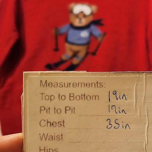 Women's XS Red Skiing Bear Cashmere & Wool Blend Sweater Holiday Xmas By Subdued - Picture 8 of 10